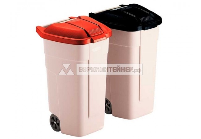 Пластиковый контейнер для раздельного сбора мусора 100 литров с крышкой